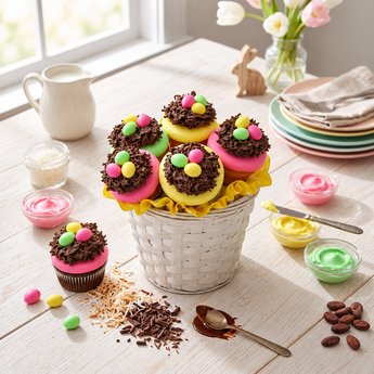 Easter Cupcake Bouquet with bird's nest cupcakes | Boston Gift Baskets