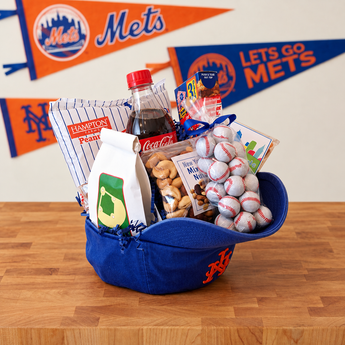 New York Mets Gift basket with ballpark snacks | Boston Gift Baskets