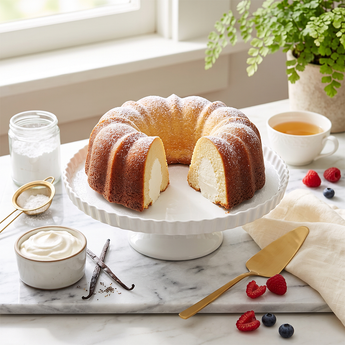 Twinkie Cake, a golden bundt cake filled with vanilla cream