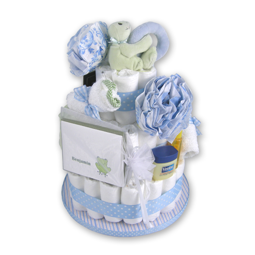 Diaper Cake Baby Boy Gift Basket – Boston Gift Baskets