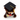 Top view of the graduation bear showing its black felt mortarboard with gold tassel, felt diploma with red ribbon and the clear case of dipped Oreos