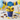 Graduation Cupcake Bouquet of yellow buttercream cupcakes with chocolate graduation caps in a blue pail with a Congratulations topper