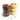 Two jars of layered cupcake dessert with chocolate and vanilla flavors and colorful sprinkles on a white background.
