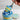 Spoonful of blue and yellow cupcake with sprinkles over a jar of similar cake, on a white background with a customizable Baby Boy lid design. 