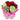 Bouquet of cupcakes decorated like flowers with pink and red roses on a white background