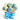 Winter themed bouquet of cupcakes with blue and yellow frosting, decorated with white snowflakes and a blue ribbon on a white background.