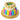 Colorful cake with Peeps around the base on a white background