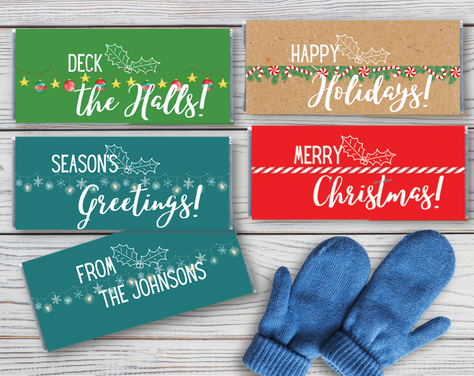 Season's Greetings Personalized Candy Bars