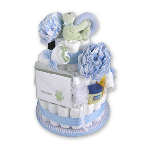 Diaper Cake Baby Boy Gift Basket