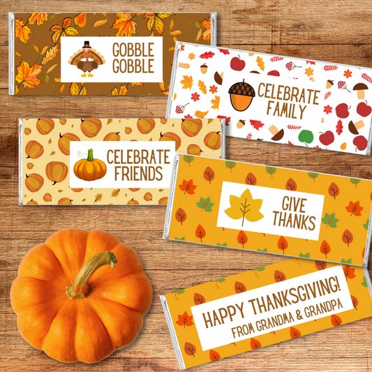 Happy Thanksgiving Personalized Candy Bars